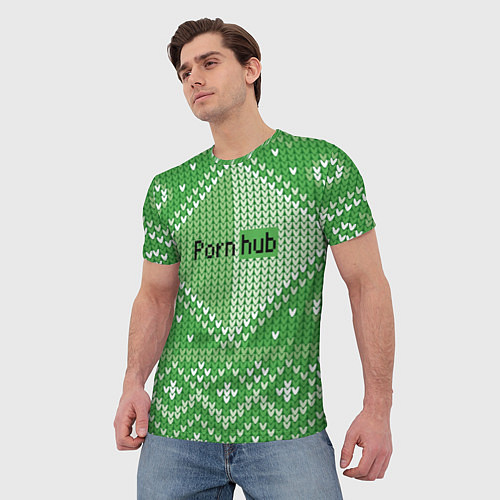 Мужская футболка Porn Hub - новогодний / 3D-принт – фото 3