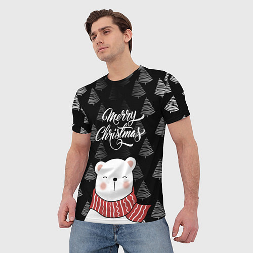 Мужская футболка MERRY CHRISTMAS BEARS / 3D-принт – фото 3