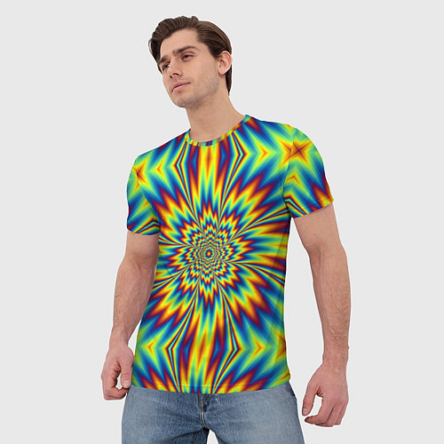 Мужская футболка Пульсирующий Огненный Цветок / 3D-принт – фото 3