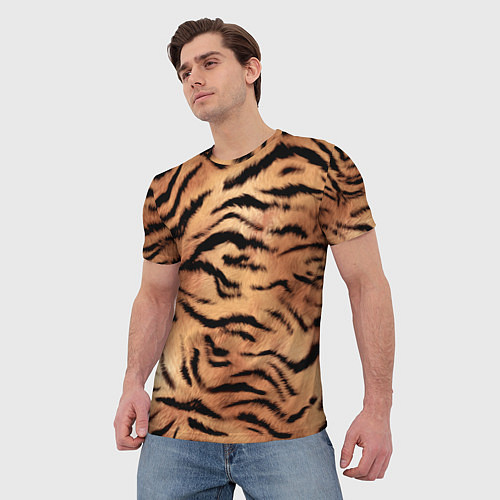 Мужская футболка Шкура тигра текстура / 3D-принт – фото 3