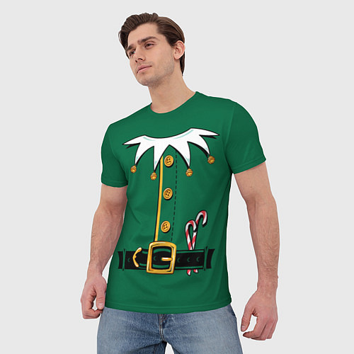 Мужская футболка Christmas Elf Outfit / 3D-принт – фото 3