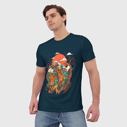Мужская футболка Осенний Закат / 3D-принт – фото 3