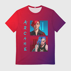 Футболка мужская Вай и Джинкс Аркейн, цвет: 3D-принт