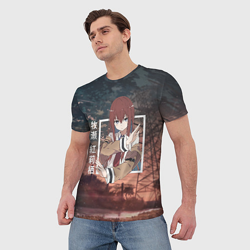 Мужская футболка Врата Штейна Steins Gate, Курису Макисэ Kurisu Mak / 3D-принт – фото 3