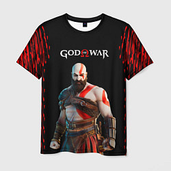 Футболка мужская God of War красные разводы, цвет: 3D-принт
