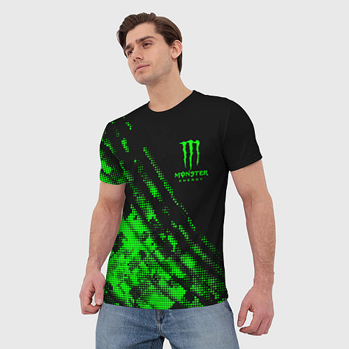 Мужская футболка Monster Energy Текстура / 3D-принт – фото 3