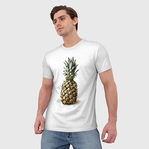 Мужская футболка Pineapple watercolor / 3D-принт – фото 3