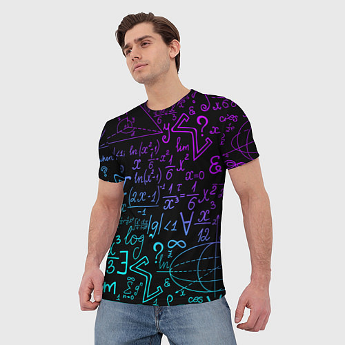 Мужская футболка НЕОНОВЫЕ ФОРМУЛЫ NEON FORMULAS / 3D-принт – фото 3