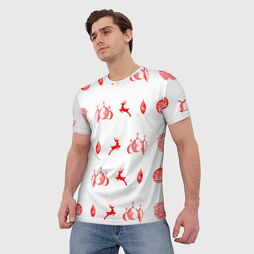 Мужская футболка Новогодняя атрибутика / 3D-принт – фото 3