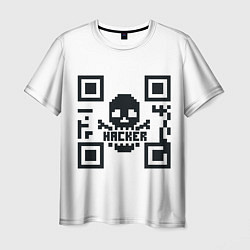 Футболка мужская Хакерю QR-code Qr код для программистов, цвет: 3D-принт