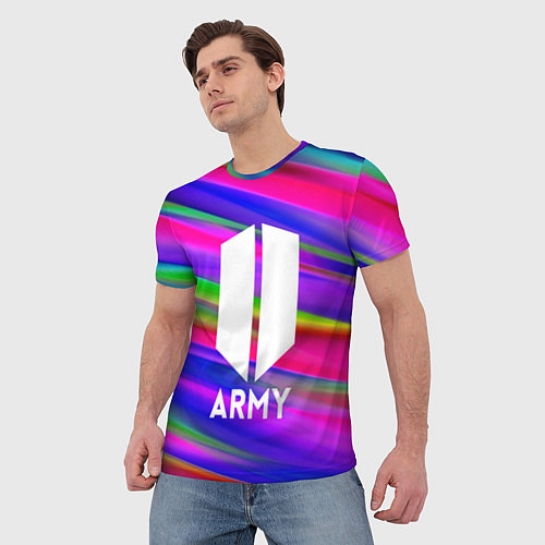 Мужская футболка BTS ARMY RAIBOW / 3D-принт – фото 3