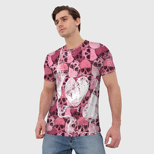 Мужская футболка Любителям черепов с любовью / 3D-принт – фото 3