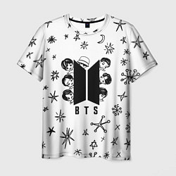 Футболка мужская ЛОГОТИП БТС LOGO BTS, цвет: 3D-принт