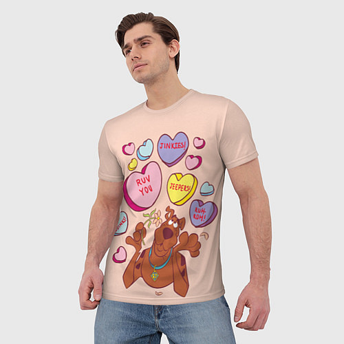 Мужская футболка Scooby Doo Valentine / 3D-принт – фото 3