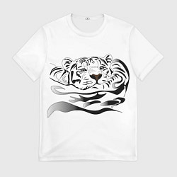 Футболка мужская Тигр пловец, цвет: 3D-принт