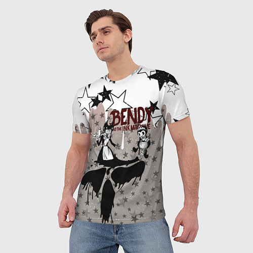 Мужская футболка Бенди и чернильная машина звезды / 3D-принт – фото 3