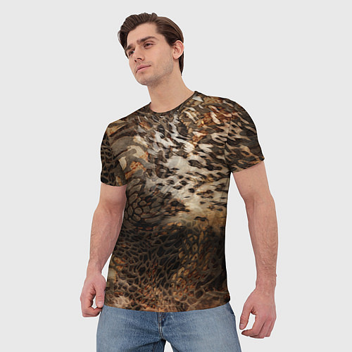 Мужская футболка Тигриная шикарная шкура / 3D-принт – фото 3