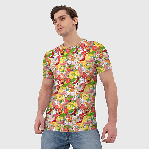 Мужская футболка Ингредиенты Пиццы / 3D-принт – фото 3