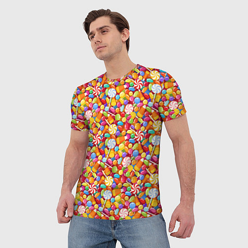 Мужская футболка Конфеты и Леденцы / 3D-принт – фото 3