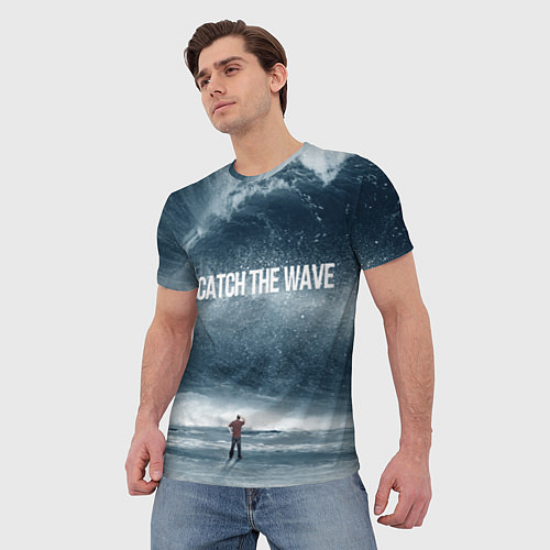 Мужская футболка Волна мыслей / 3D-принт – фото 3