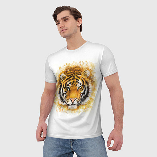 Мужская футболка Дикий Тигр Wild Tiger / 3D-принт – фото 3