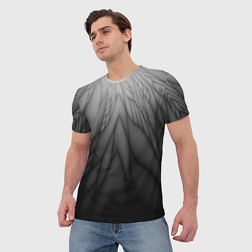 Мужская футболка Коллекция Rays Лучи Черный Абстракция 661-11-w1 / 3D-принт – фото 3