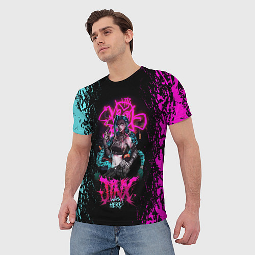 Мужская футболка JINX ARCANE LEAGUE OF LEGENDS, КРАСКИ / 3D-принт – фото 3