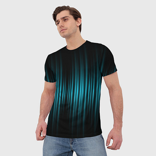 Мужская футболка Неоновые флуктуации / 3D-принт – фото 3