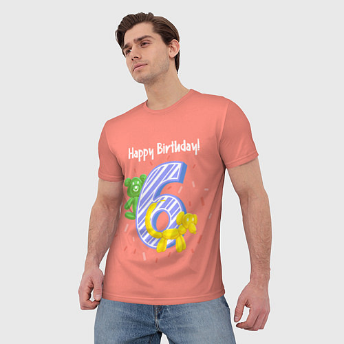 Мужская футболка Шестой день рождения / 3D-принт – фото 3