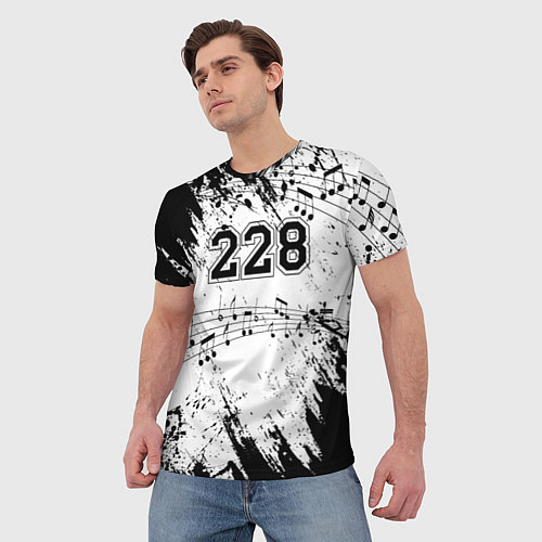Мужская футболка 228 Ноты / 3D-принт – фото 3