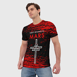 Футболка мужская 30 Seconds to Mars - До марса 30 сек, цвет: 3D-принт — фото 2