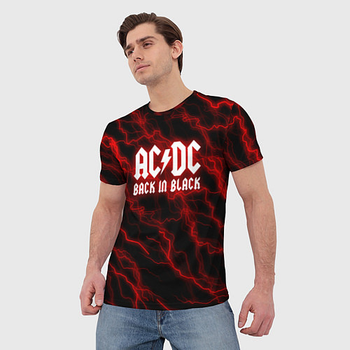 Мужская футболка ACDC Разряды молнии / 3D-принт – фото 3