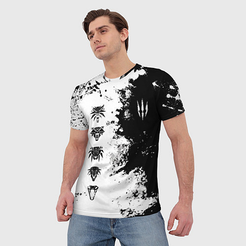 Мужская футболка ШКОЛЫ И ЗНАКИ ВЕДЬМАКОВ / 3D-принт – фото 3
