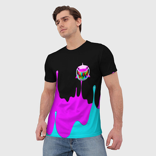 Мужская футболка 6IX9INE Подтеки Красок / 3D-принт – фото 3