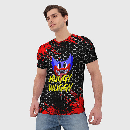 Мужская футболка Huggy Wuggy соты / 3D-принт – фото 3