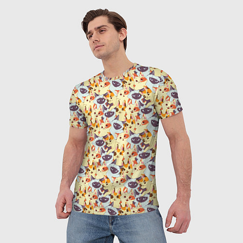 Мужская футболка Kittеns / 3D-принт – фото 3