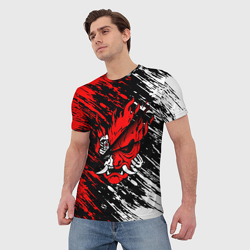 Мужская футболка SAMURAI LOGO CYBERPUNK 2077 / 3D-принт – фото 3