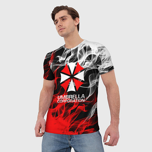 Мужская футболка Umbrella Corporation Fire / 3D-принт – фото 3