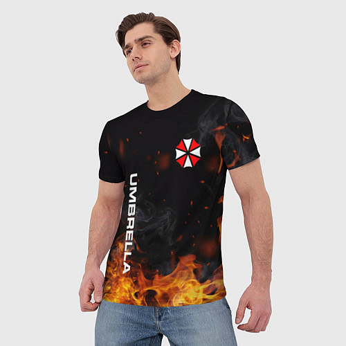 Мужская футболка Umbrella Corporation Огонь / 3D-принт – фото 3