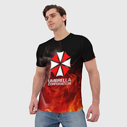 Футболка мужская Umbrella Corporation пламя, цвет: 3D-принт — фото 2