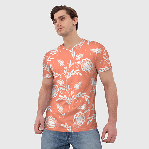 Мужская футболка Красочный ЦвеТочный Узор / 3D-принт – фото 3