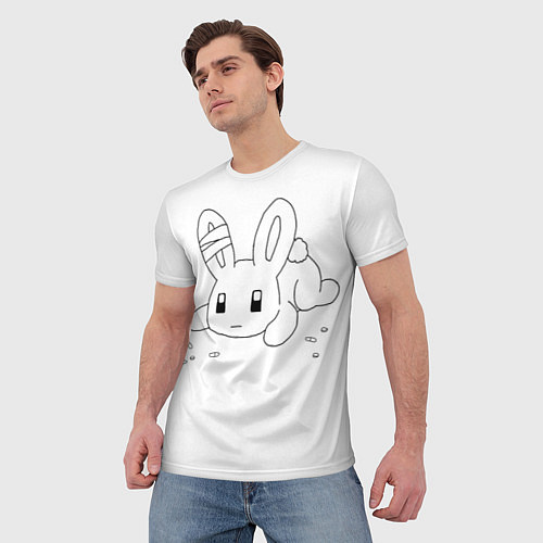 Мужская футболка Sad Hare / 3D-принт – фото 3