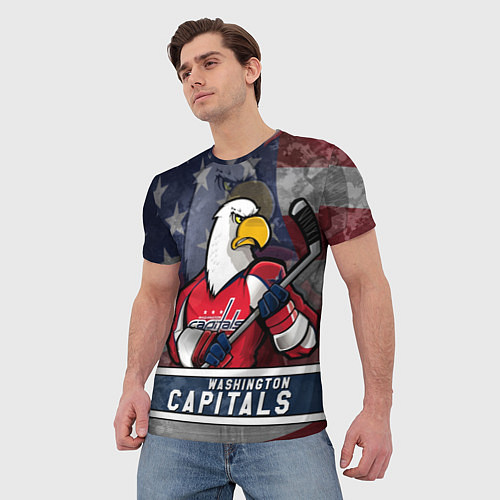Мужская футболка Вашингтон Кэпиталз, Washington Capitals / 3D-принт – фото 3