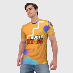 Футболка мужская Бабл квас Bubble kvass геометрический фон, цвет: 3D-принт — фото 2