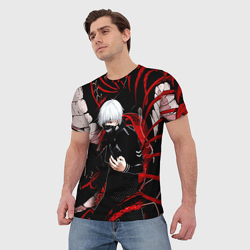 Мужская футболка Токийский Гуль Красный Змей Tokyo Ghoul Snake / 3D-принт – фото 3