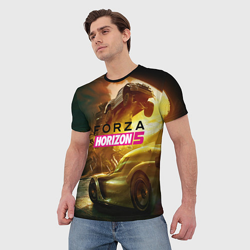 Мужская футболка Forza Horizon 5 - crazy race / 3D-принт – фото 3