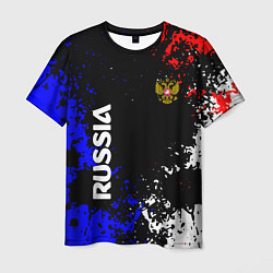 Футболка мужская Russia Брызги красок, цвет: 3D-принт