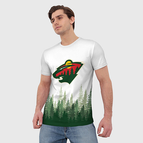 Мужская футболка Minnesota Wild, Миннесота Уайлд Лес / 3D-принт – фото 3