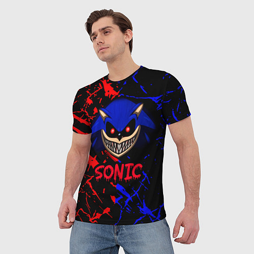 Мужская футболка SONIC EXE DARK SONIC / 3D-принт – фото 3