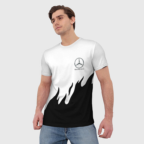 Мужская футболка Mercedes-Benz нарисованный огонь / 3D-принт – фото 3